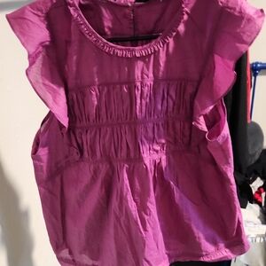 Rails Magenta Ruffle Top